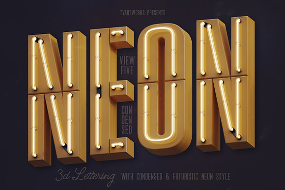 Condensed Neon 3D Lettering in Graphics - product preview 5