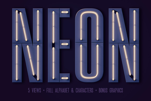 Condensed Neon 3D Lettering in Graphics - product preview 7