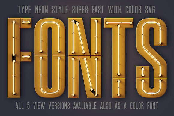 Condensed Neon 3D Lettering in Graphics - product preview 9