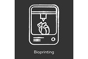Bioprinting chalk icon