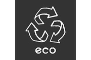 Eco label chalk icon
