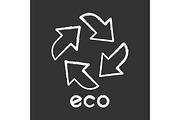 Eco label chalk icon