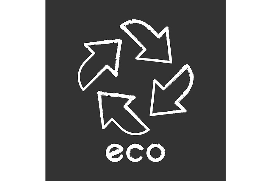 Eco label chalk icon in Icons - product preview 8