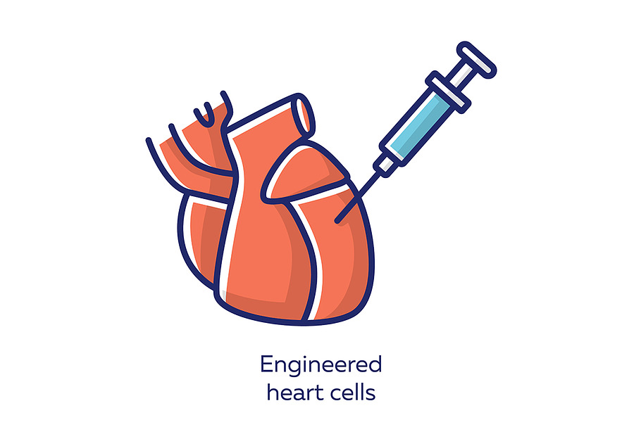 Engineered heart cells color icon in Icons - product preview 8