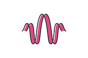 Pink parallel sound waves color icon