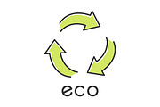 Eco label color icon