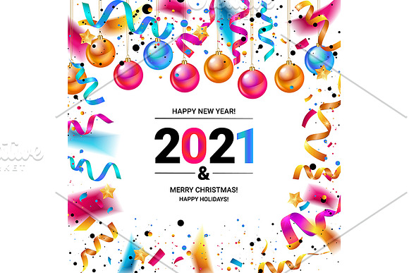 Happy new year 2021! 3 cards in Graphics - product preview 1