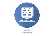 Clinical engineering blue icon