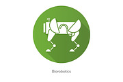 Biorobotics green flat design icon