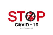 Stop covid-19 sign & symbol.