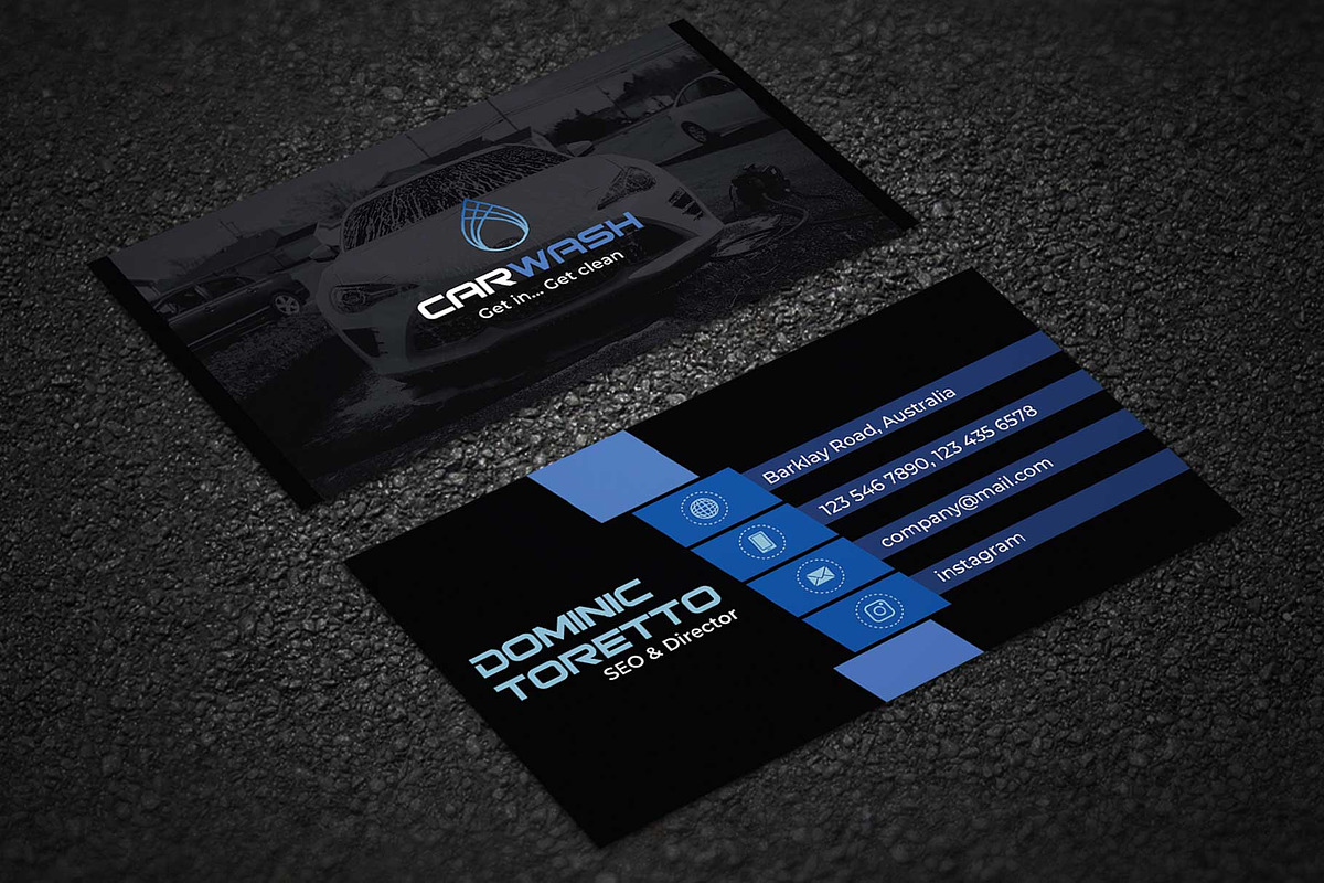 Car Wash Business Card in Business Card Templates - product preview 8