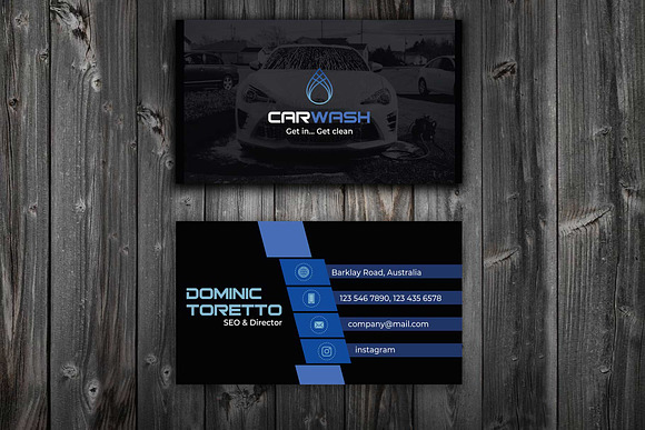 Car Wash Business Card in Business Card Templates - product preview 1