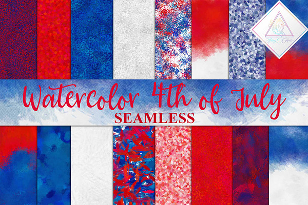 Watercolor Backgrounds 4th of July