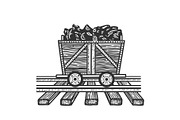 coal trolley sketch illustration