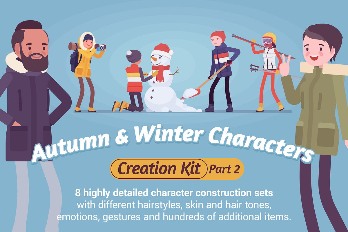 Autumn&Winter Character Creation Kit in Illustrations - product preview 8