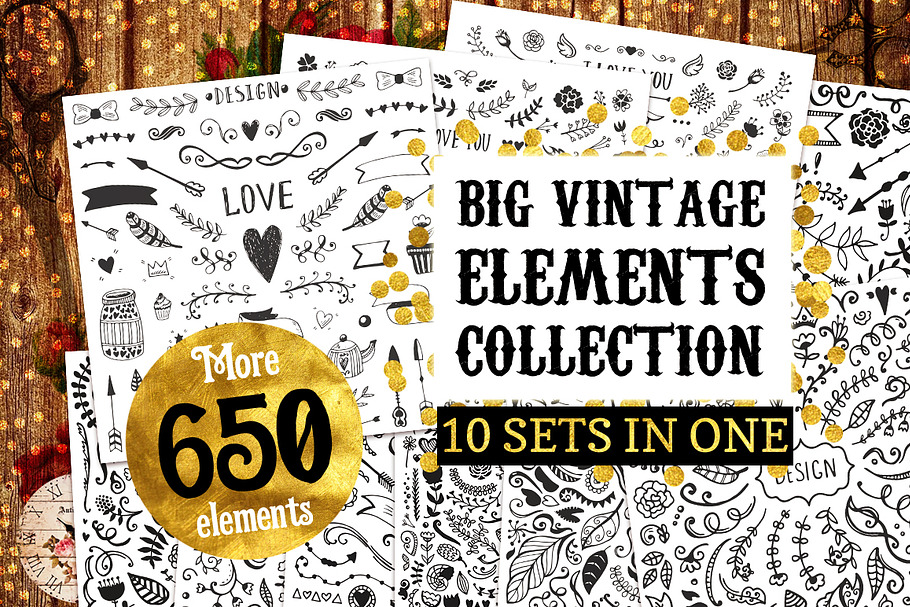 Big Vintage Bundle! 650 elements