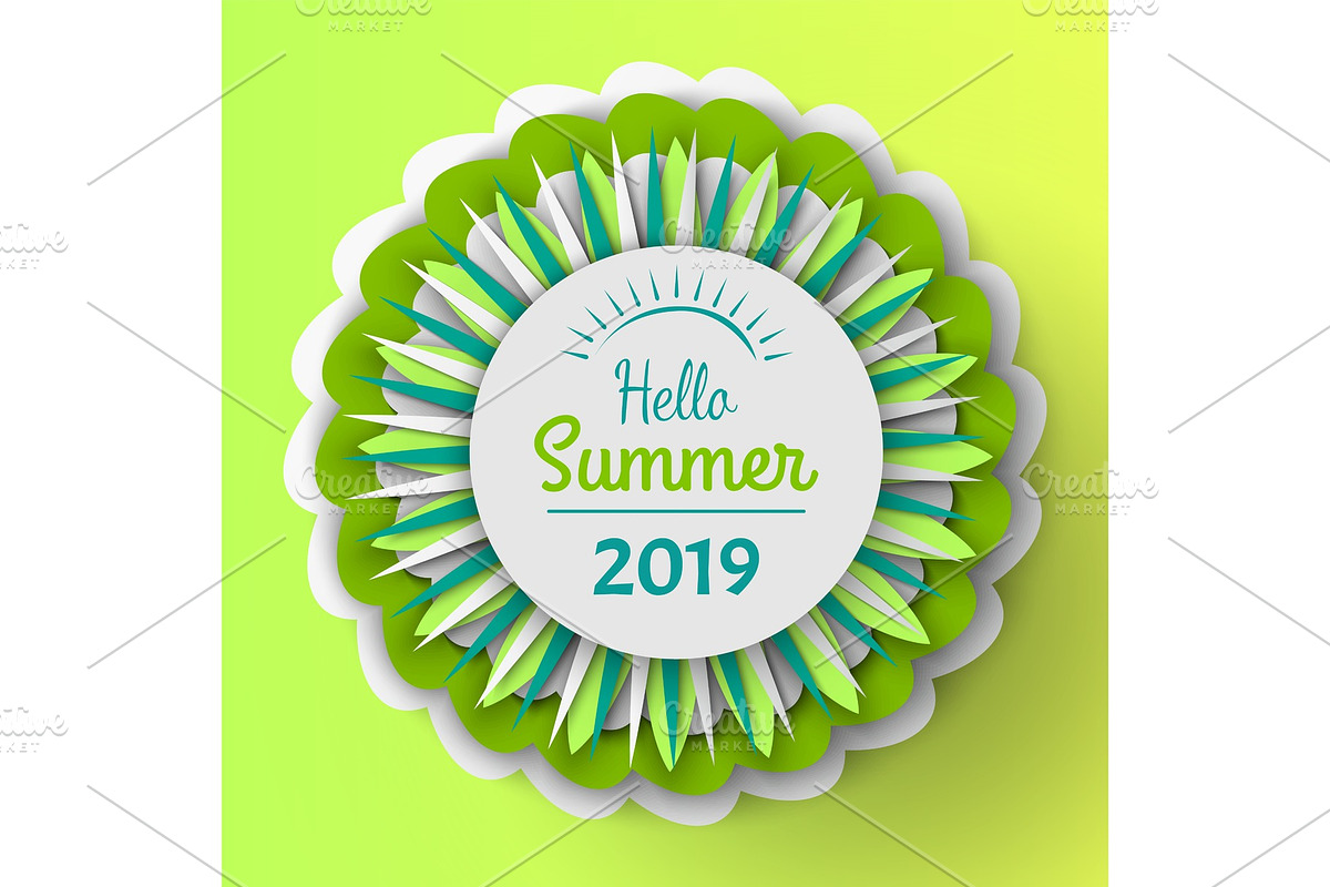 Hello Summer 2019 Banner with in Illustrations - product preview 8