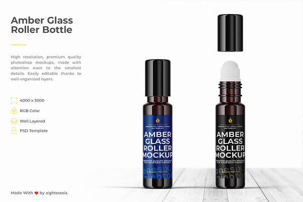 Amber Glass Roller Bottle