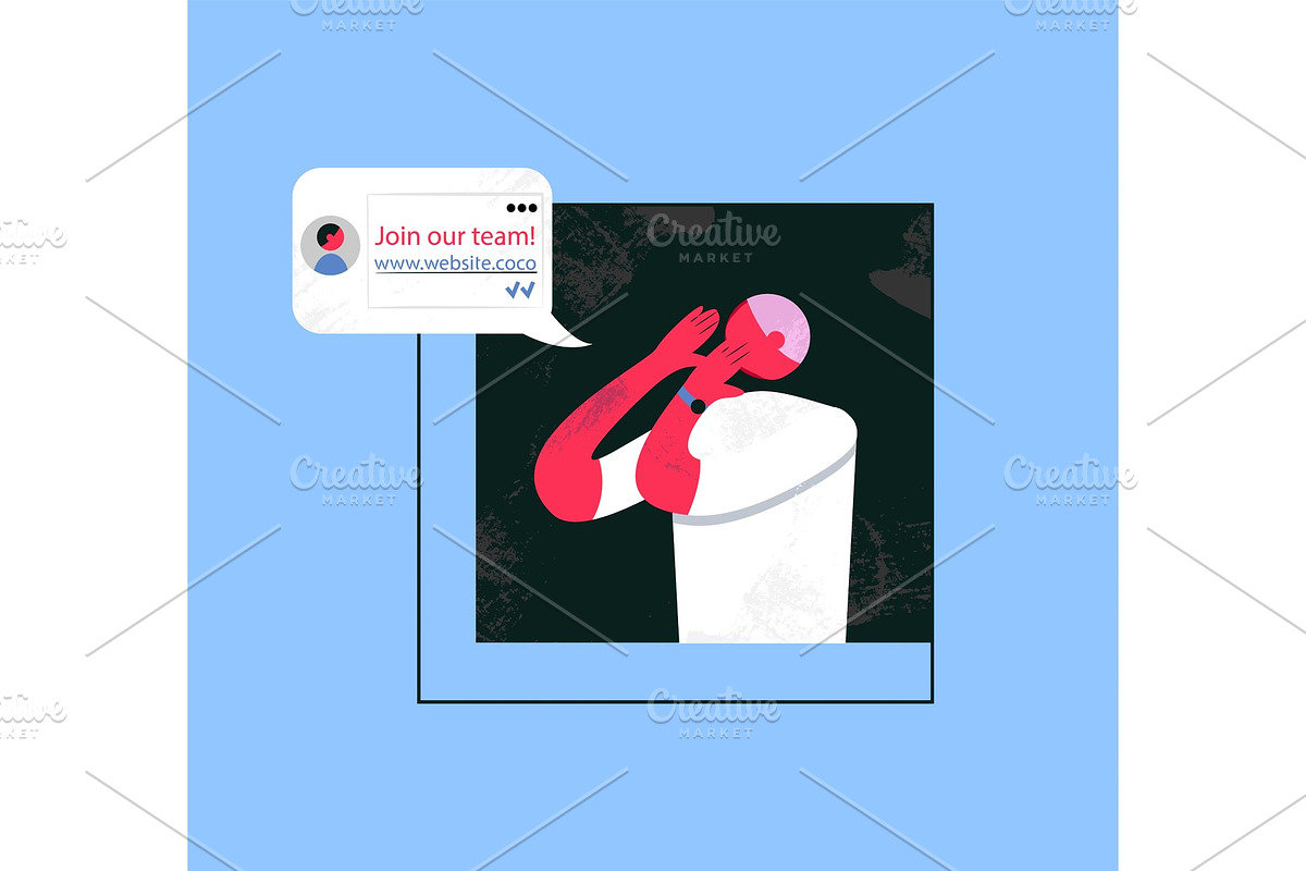 Join Team, Chat Bubble. Person in Illustrations - product preview 8