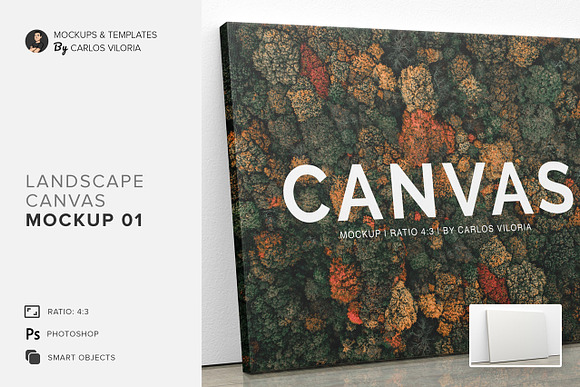 Landscape Canvas Ratio 4x3 Mockup 01 in Print Mockups - product preview 5