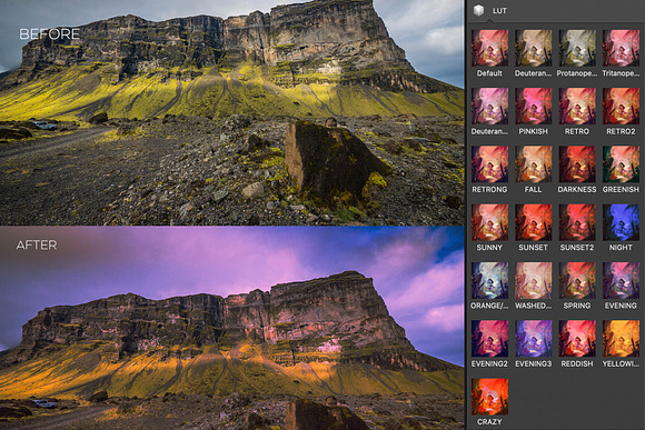 20 GREAT LUT colour settings in Add-Ons - product preview 3