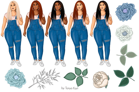 I Love Denim Clipart & Patterns in Illustrations - product preview 4