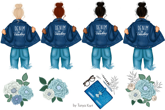 I Love Denim Clipart & Patterns in Illustrations - product preview 5