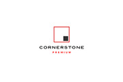 corner stone logo vector icon