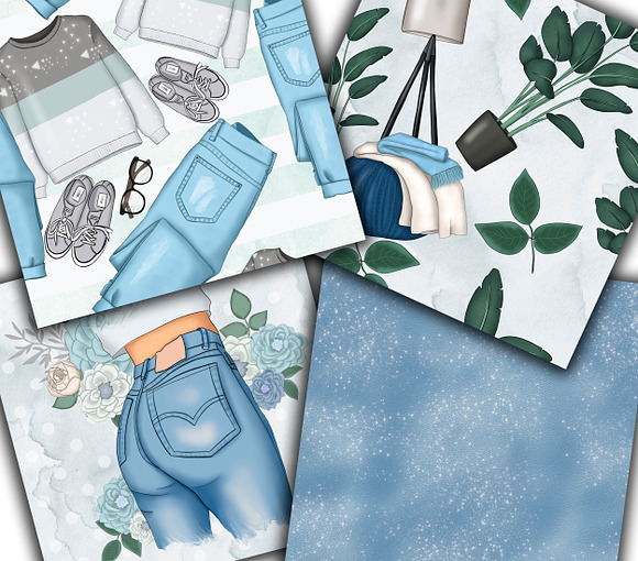 I Love Denim Clipart & Patterns in Illustrations - product preview 8