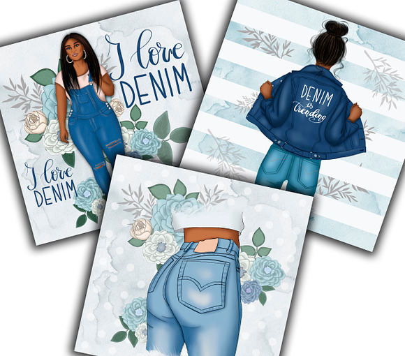 I Love Denim Clipart & Patterns in Illustrations - product preview 11