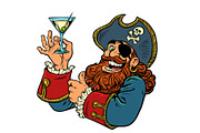 pirate funny character. alcoholic