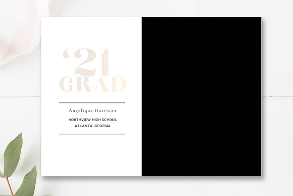 Gold Foil Grad Announcement PSD in Card Templates - product preview 6
