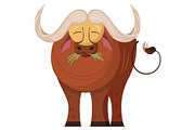 African buffalo cartoon character.