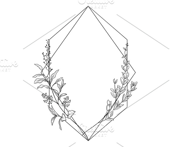 Geometric floral frames and dividers in Illustrations - product preview 3