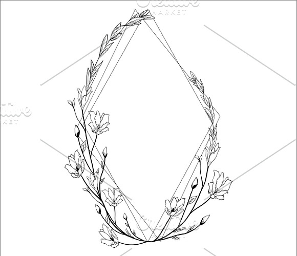 Geometric floral frames and dividers in Illustrations - product preview 4