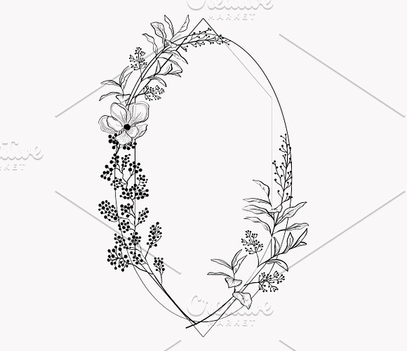 Geometric floral frames and dividers in Illustrations - product preview 5