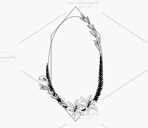Geometric floral frames and dividers in Illustrations - product preview 6