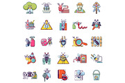 Insect cleaning icons set