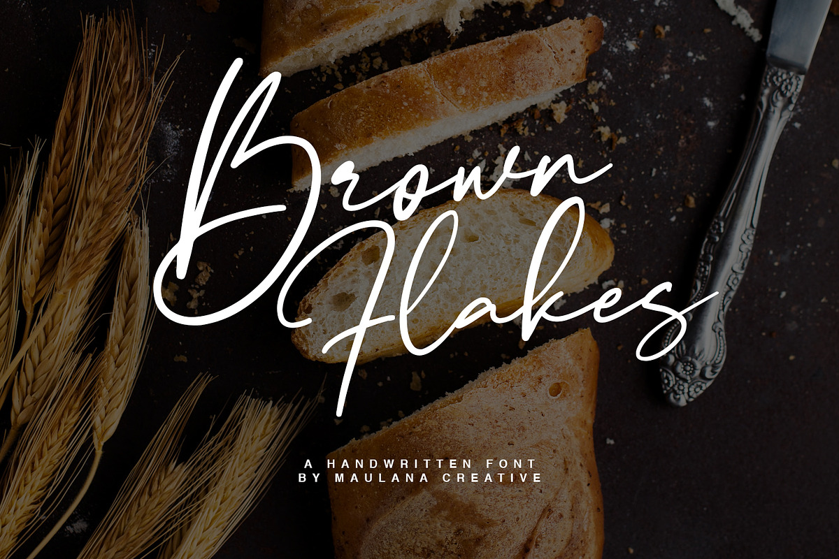 Brown Flakes Font in Script Fonts - product preview 8