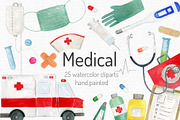 Watercolor Medical Clipart