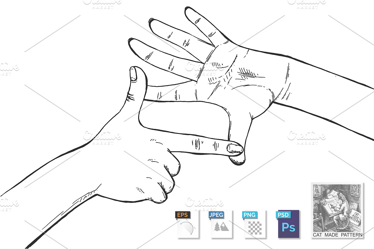 Framing image capture human hands in Illustrations - product preview 8