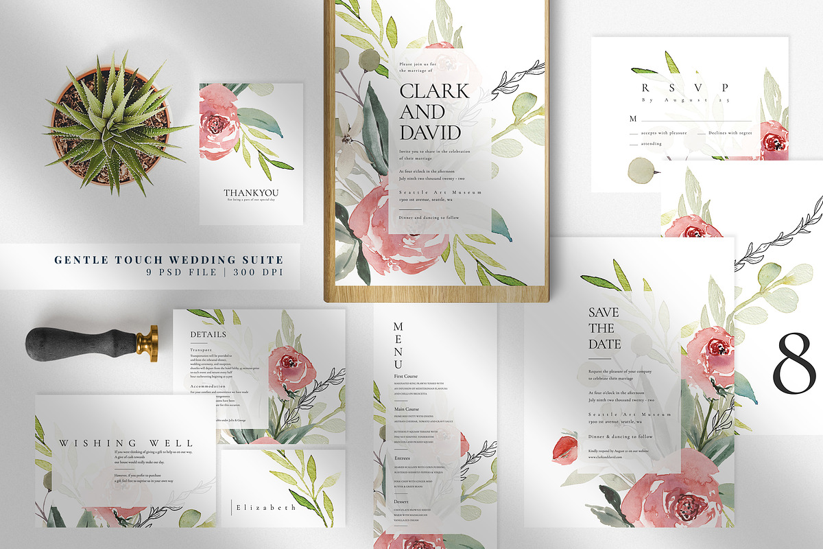 Gentle Touch Wedding Suite in Wedding Templates - product preview 8