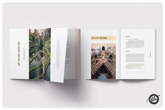 Canva Travel Magazine | Borobudur in Magazine Templates - product preview 4