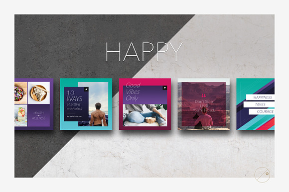 Happy Social Media Kit in Instagram Templates - product preview 2