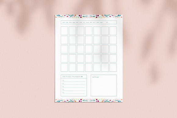 Floral Printable Planner Page Bundle in Stationery Templates - product preview 5
