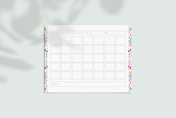 Floral Printable Planner Page Bundle in Stationery Templates - product preview 6