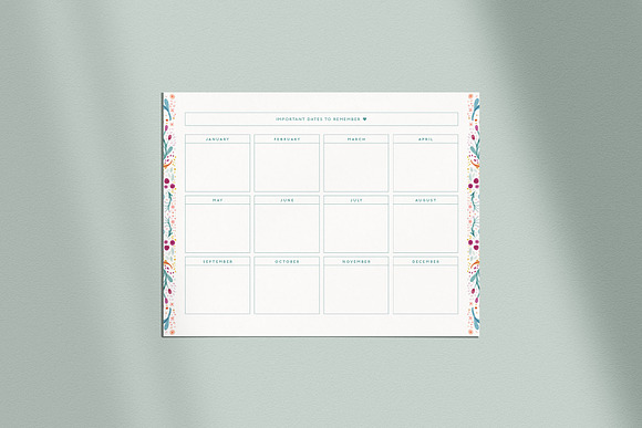 Floral Printable Planner Page Bundle in Stationery Templates - product preview 7
