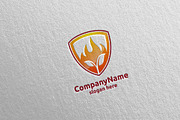Fire and Flame leaf Logo Design 11