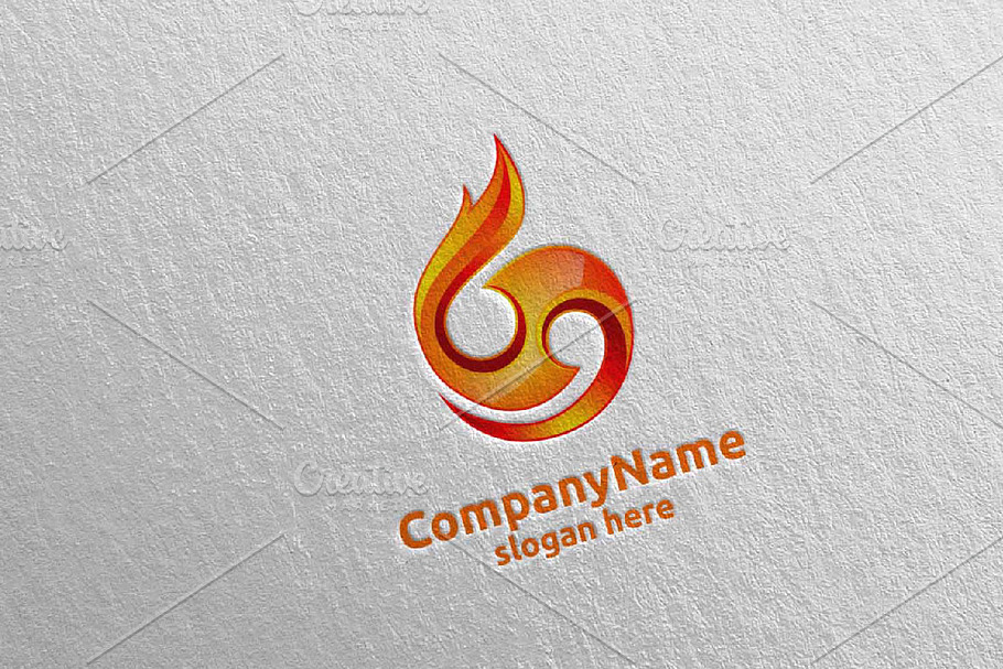 Fire and Flame Yin Yang Logo 12