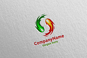 Fire and Flame Yin Yang Logo 13